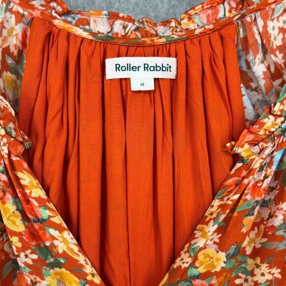 Roller Rabbit Floral Jumpsuit in Orange and Blue - Picture 7 of 14